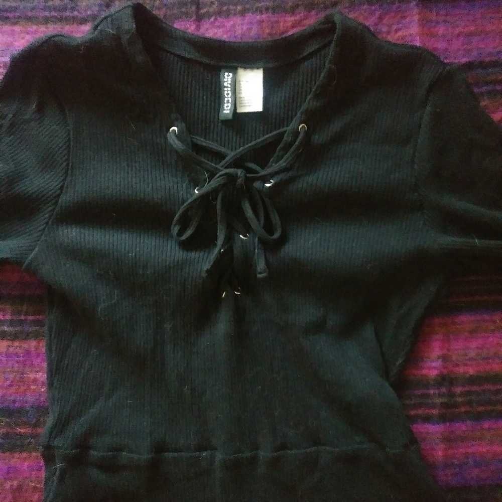 H&M Lace-Up Front Dress